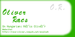 oliver racs business card